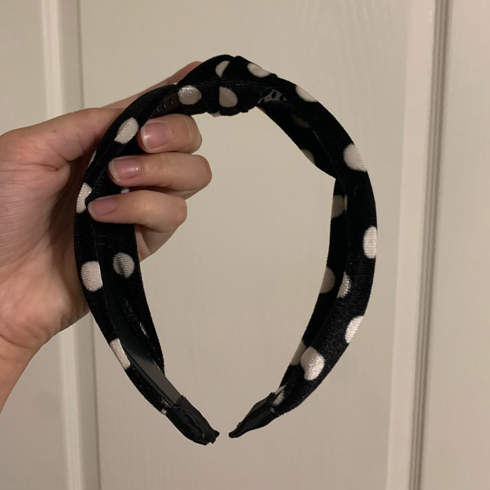Polka Dotted Knot Top Headband